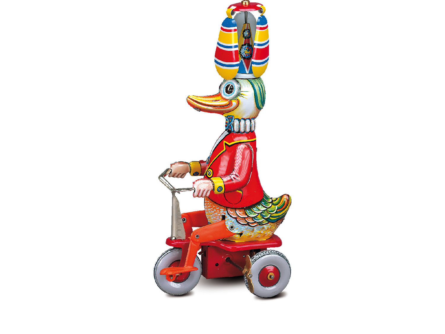 Canard sur tricycle, usine d'ascenseur