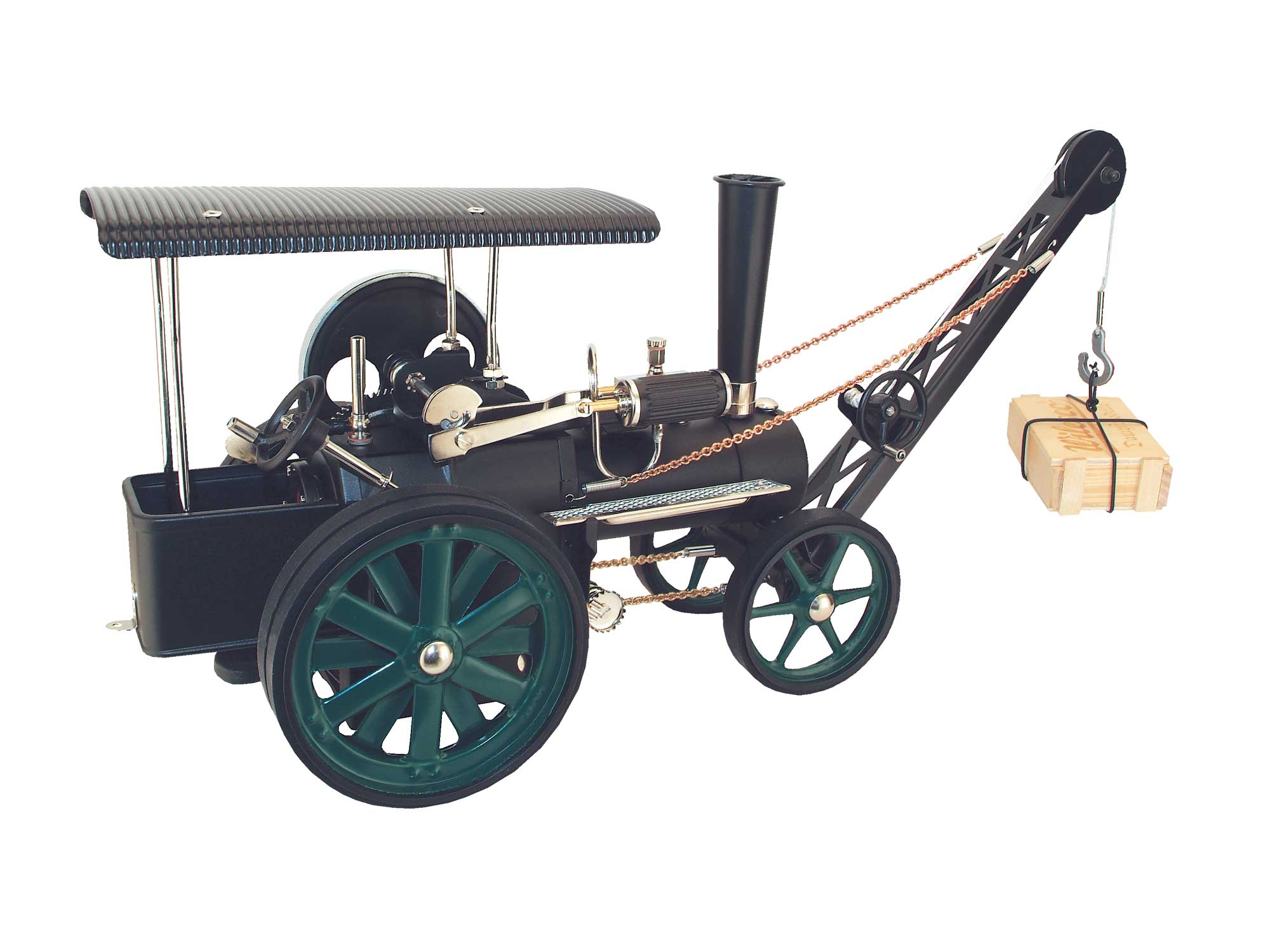 d405-1-dampftraktor-mobile-dampfmaschinen-wilesco Wilesco Steam Tractor with Crane D405/1