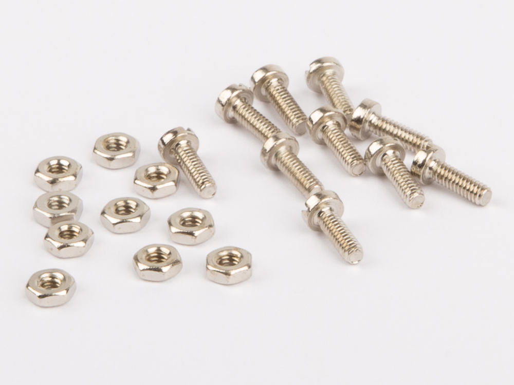 Screws and nuts M2, each 10 pc., nickel plated