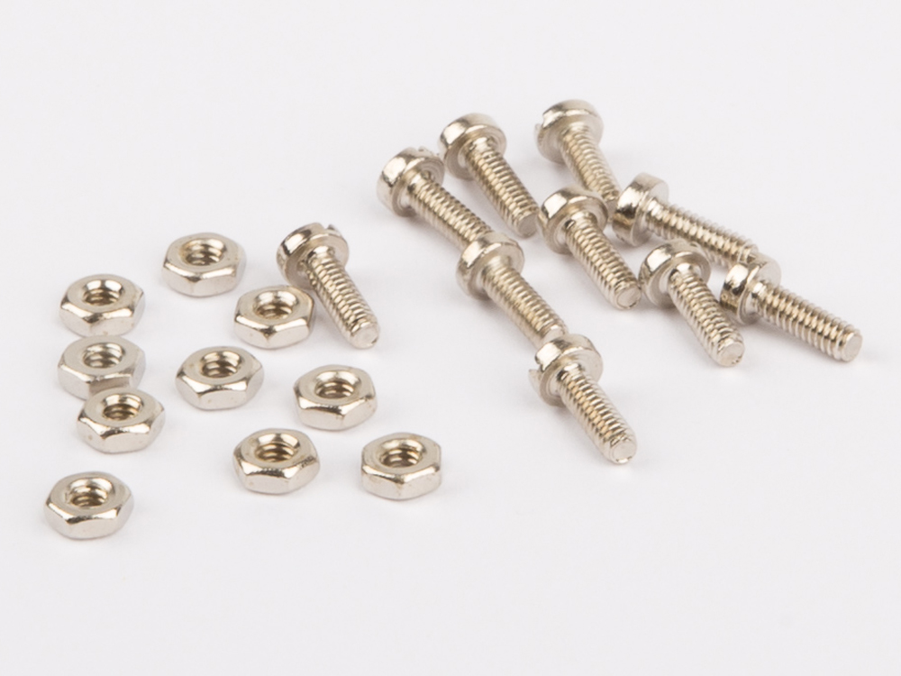 1542 Screws and nuts M2, each 10 pc., nickel plated
